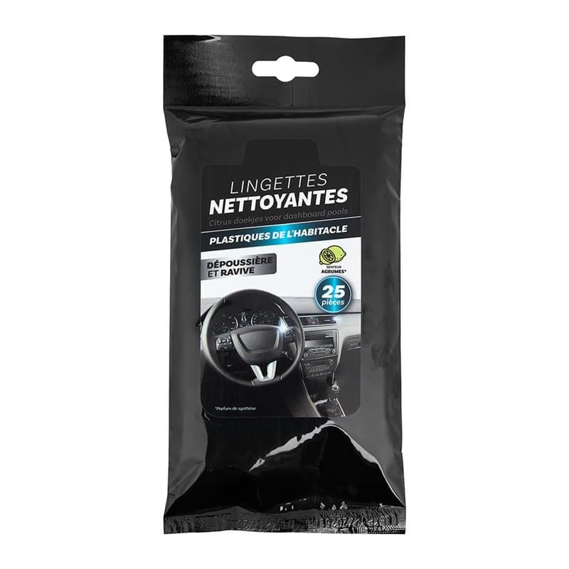 TURBOCAR - Lingettes nettoyantes, lingettes nettoyantes voiture - Lingettes nettoyantes pour les plastiques intérieurs - Sachet