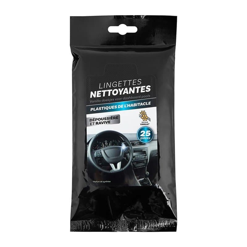 TURBOCAR - Lingettes nettoyantes, lingettes nettoyantes voiture - Lingettes nettoyantes pour les plastiques intérieurs - Sachet