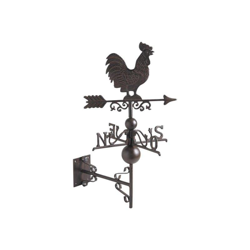 AUBRY GASPARD GIROUETTE Coq en Fonte Girouette en Fonte à Fixer au Mur - Girouette Coq de Decoration Exterieur, Jardin, Mur Exté