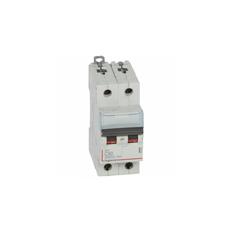 407789 Disjoncteur Bipolaire 50a - 2p Courbe C - 6/10ka - à Vis - Legrand Dx3