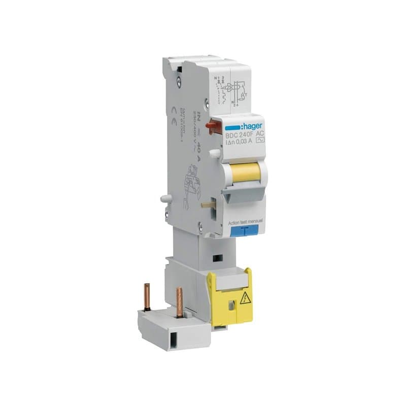 bloc différentiel - phase + neutre - 25a - 300 ma - type ac - hager bfc225f