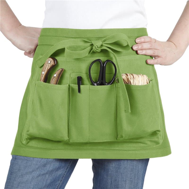 La Cordeline - Tablier Court Coton 7 Poches TU Mixte Vert Olive