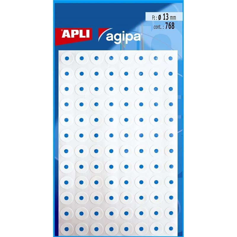 APLI 13931 - Pochette maxi-contenance de 768 oeillets de renfort blanc - Format familiale