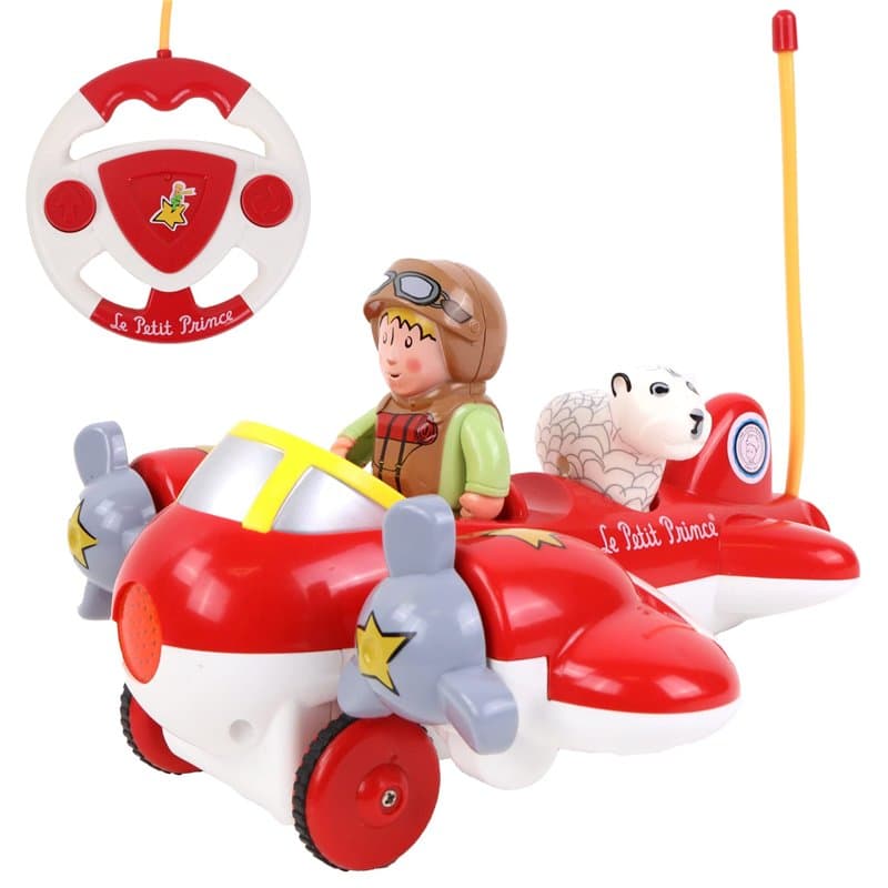 BABY CHALLENGE - Avion Le Petit Prince - Véhicule Télécommandé - Rouge - Licence Officiel - Sonore Et Lumineux - Piles Non Inclu