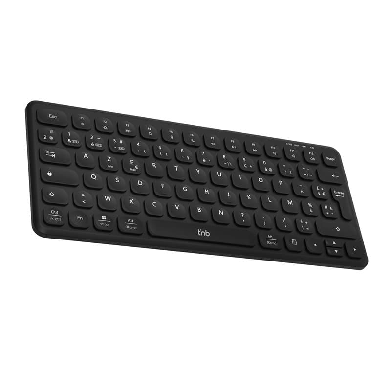 T’NB - Clavier sans Fil Français AZERTY, Connexion Bluetooth, Conception Ultra Fine, Batterie Rechargeable, Contrôle Multimédia