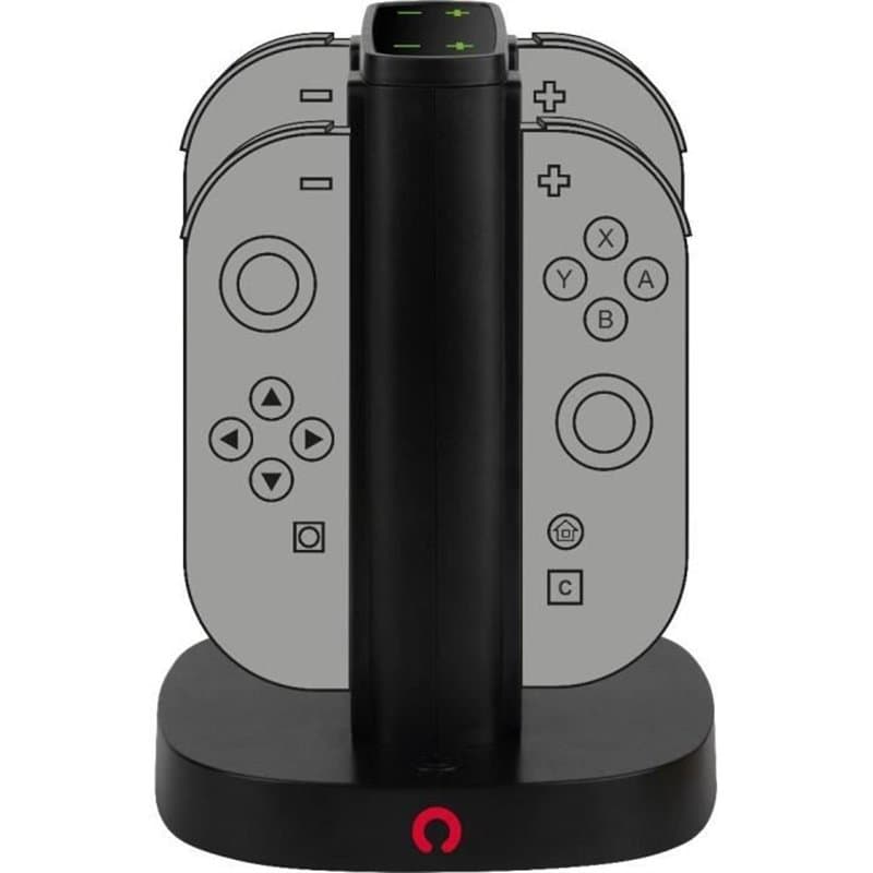 Station de rechargement - KONIX - 2 paires de manettes Joy-Con - Indicateur de charge LED - Connexion USB-A - Noir