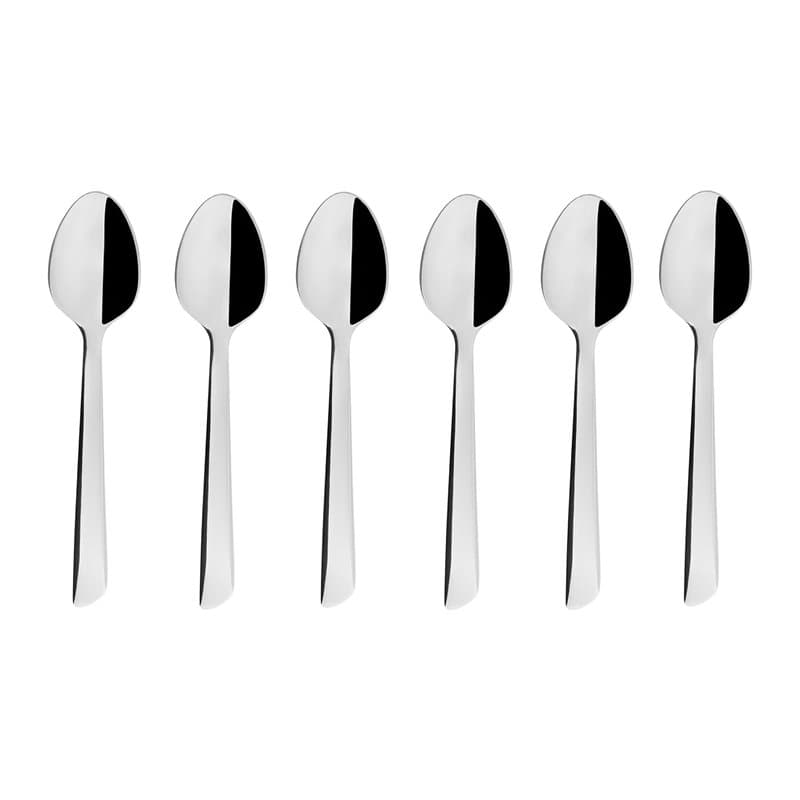 Geneviève Lethu 538046 Set de 6 Cuillères à Café en Acier Inoxydable- Collection MANHATTAN, L 11 cm - Petites Cuillères à Desser