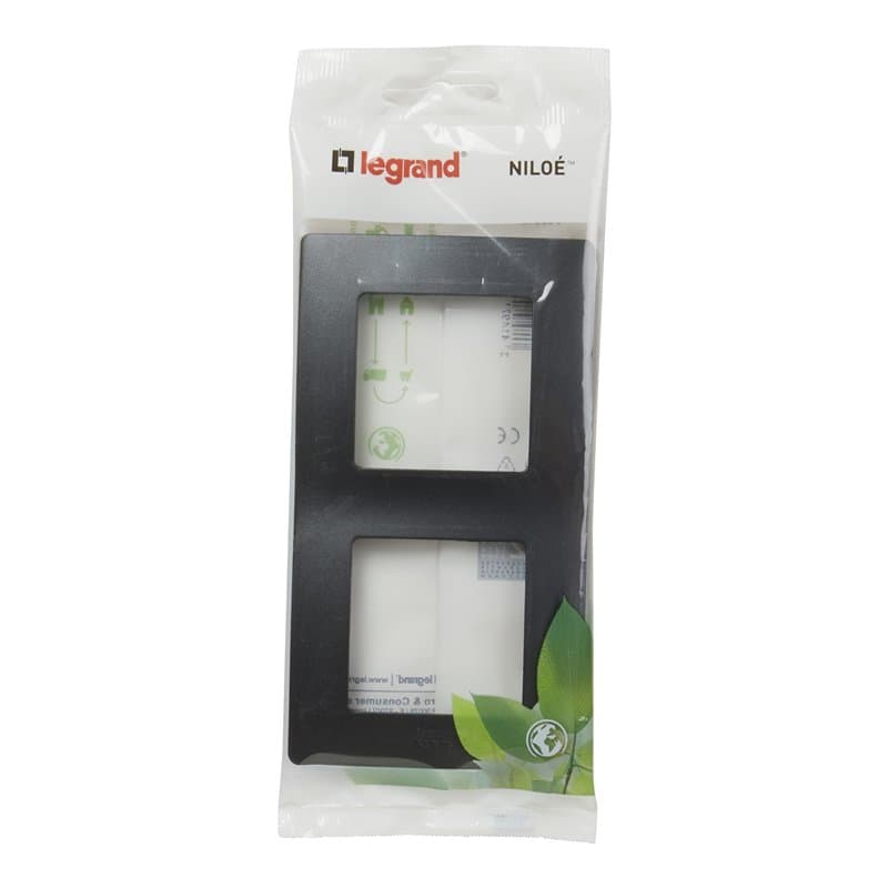Legrand 396416 cadre ou plaque pour mécanisme Niloé 2 éléments noir