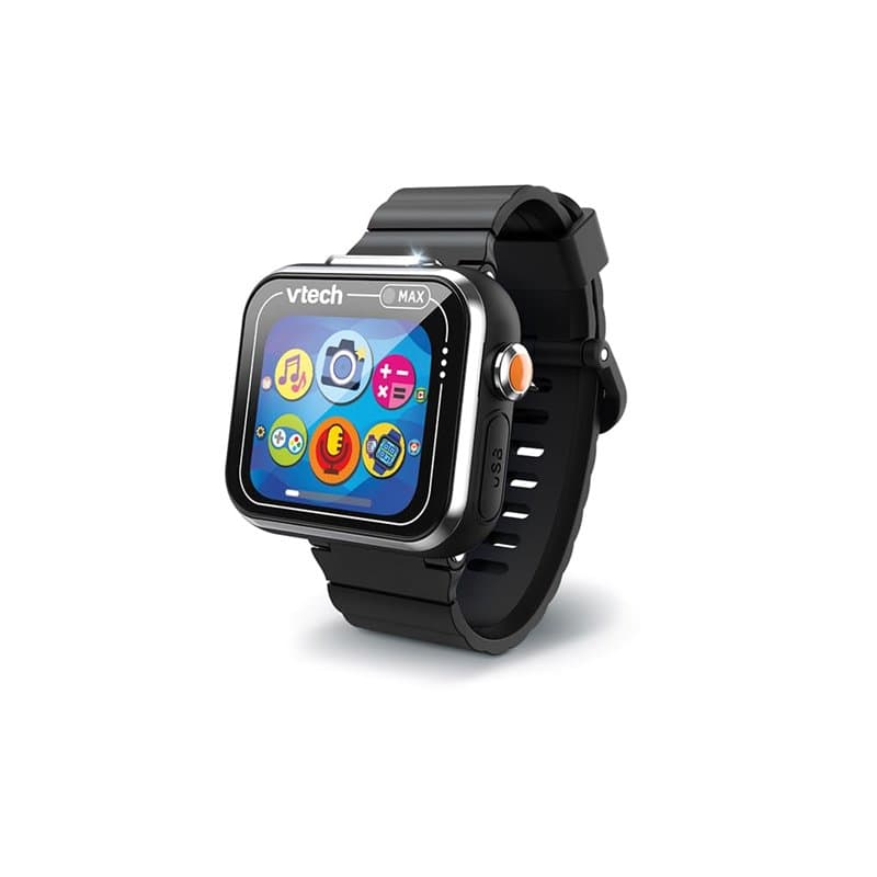 VTech - KidiZoom SmartWatch Max Noire, Montre Digitale Enfant, Photo, Selfie, Vidéo, Écran Tactile Horizontal, Jouet High-Tech,