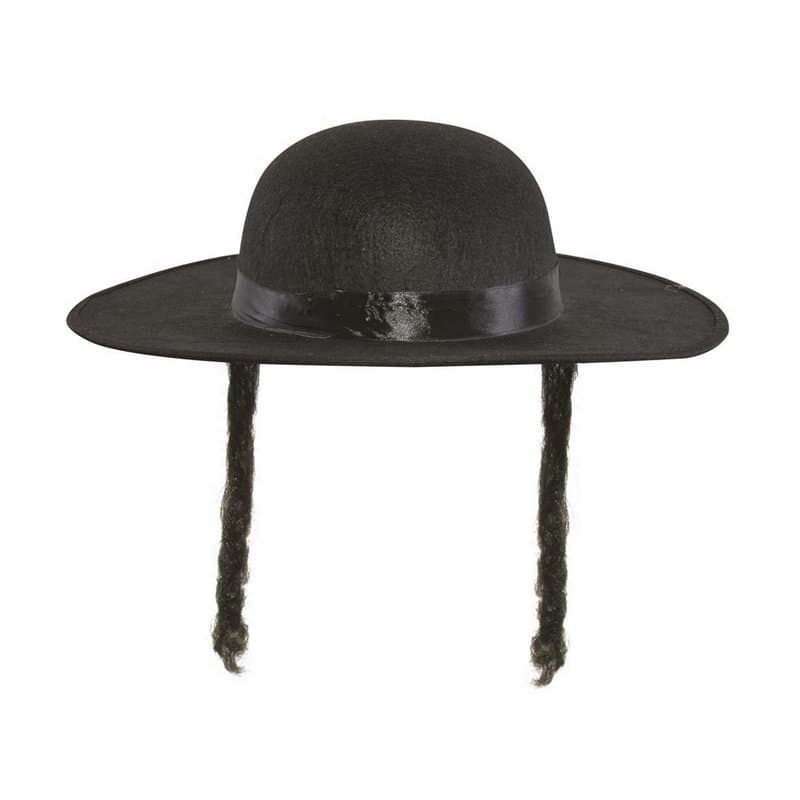 P'TIT CLOWN - 91041 - Chapeau de Rabbin - Rabbi's Hat - Imitation lainage Rabbi Jacob - Accessoire de Déguisement pour Carnaval,