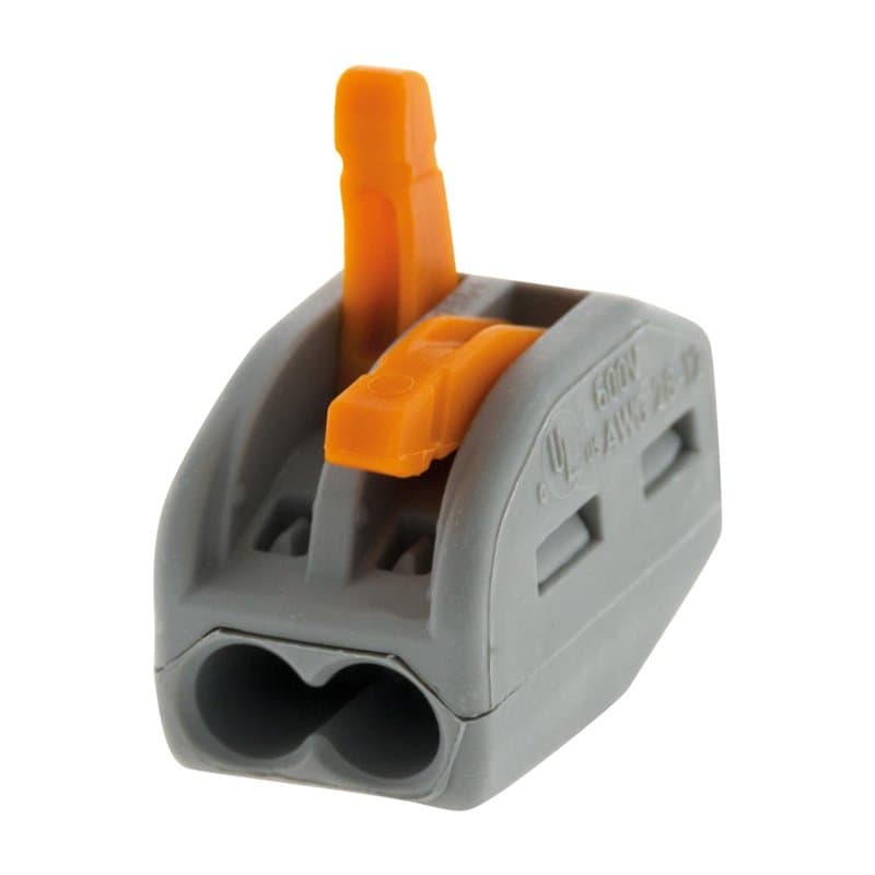 Wago, Borne à Levier Série 222, Sachet de 10, 2 Entrées, Compatible Fils Rigides, Semi-Rigides et Souples 0,08-4 mm², Tension 40