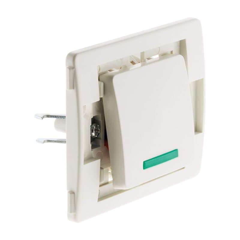 Zenitech - Interrupteur Bouton Poussoir à Voyant 10A - Bornes Automatiques - Puissance Max 2300W Sous 230V - Facile à Installer