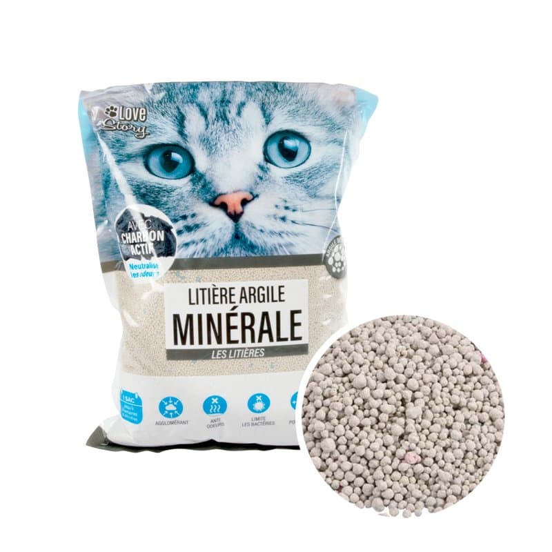 Love Story, Litiere Minérale Bentonite Enrichie Au Charbon Actif 5L