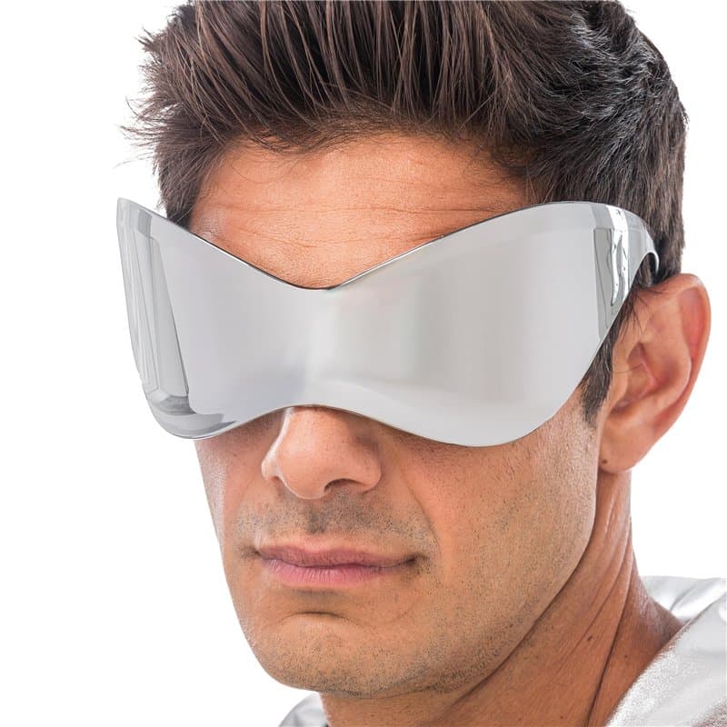 Chaks - Lunettes Alien argent, verres miroirs en design spatial, accessoires futuristes pour carnaval, festival