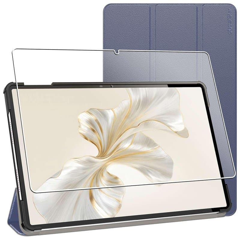 ebestStar - Coque pour Honor Pad 9, Etui Slim Cover, Housse PU Cuir Rabat Magnétique, Bleu Foncé + Verre Trempé