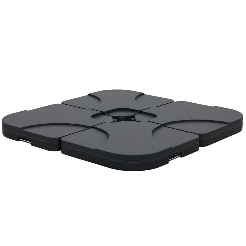 Outsunny Lot de 4 Pied de Parasol Poids de lestage carré avec poignée pour Parasol A remplir d'eau jusqu'à 60 kg ou de Sable jus