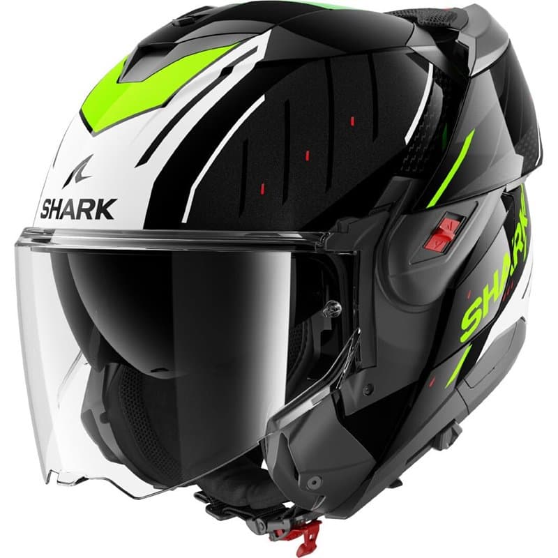 SHARK, Casque Moto Modulable OXO RYDGER Black White Yellow KWY, M