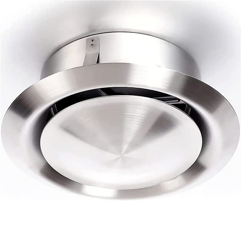DOMUX Bouche VMC 125 mm Inox - Bouche aération réglable ronde 125 mm - Extraction ou insufflation - En acier inoxydable 304 pour