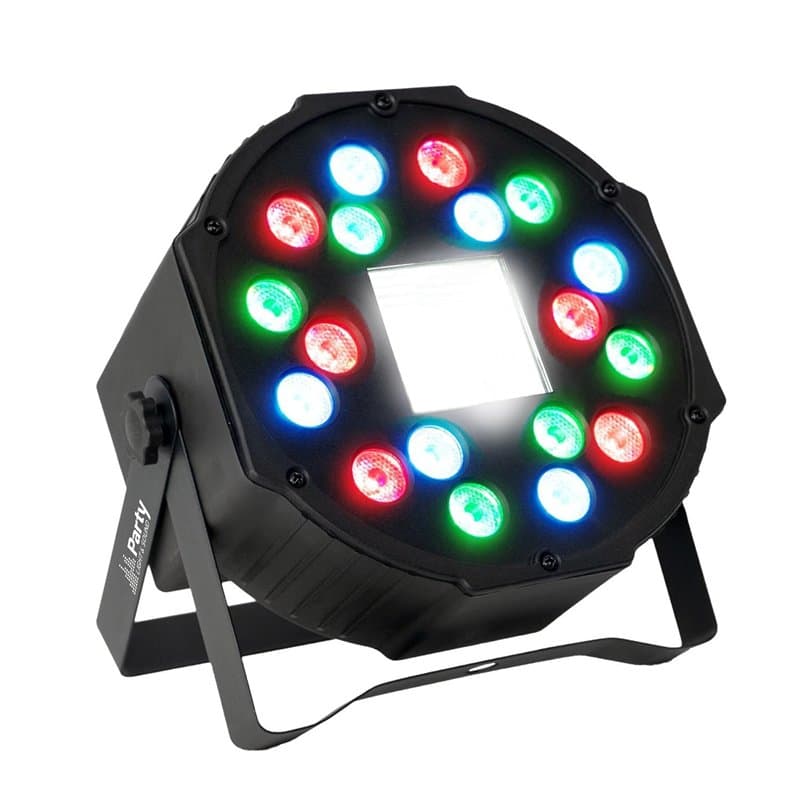 Jeu de lumière PROJECTEUR PAR Party Sound & Light PARTY-PAR-STROBE - DMX A 18LED AVEC Stroboscope 36 LED, Etrier