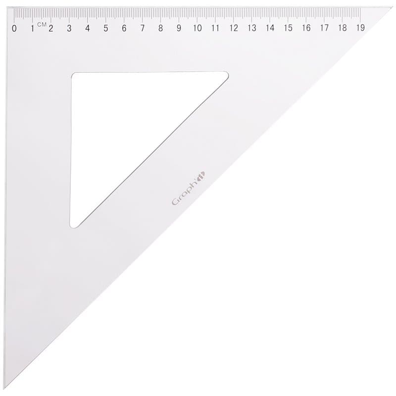 Graph'it - Equerre Plastique Transparente Graduée 30 cm - 45 Degrés - Outil de Dessin Scolaire et Professionnel - Double Bordure