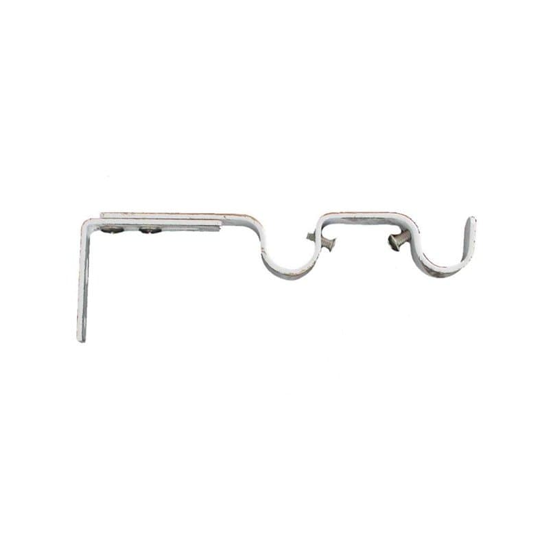 Supports pour tringles à rideaux doubles gouttières ø 20 mm, entraxe réglable ajustable extensible de 165-190mm, couleur blanc e