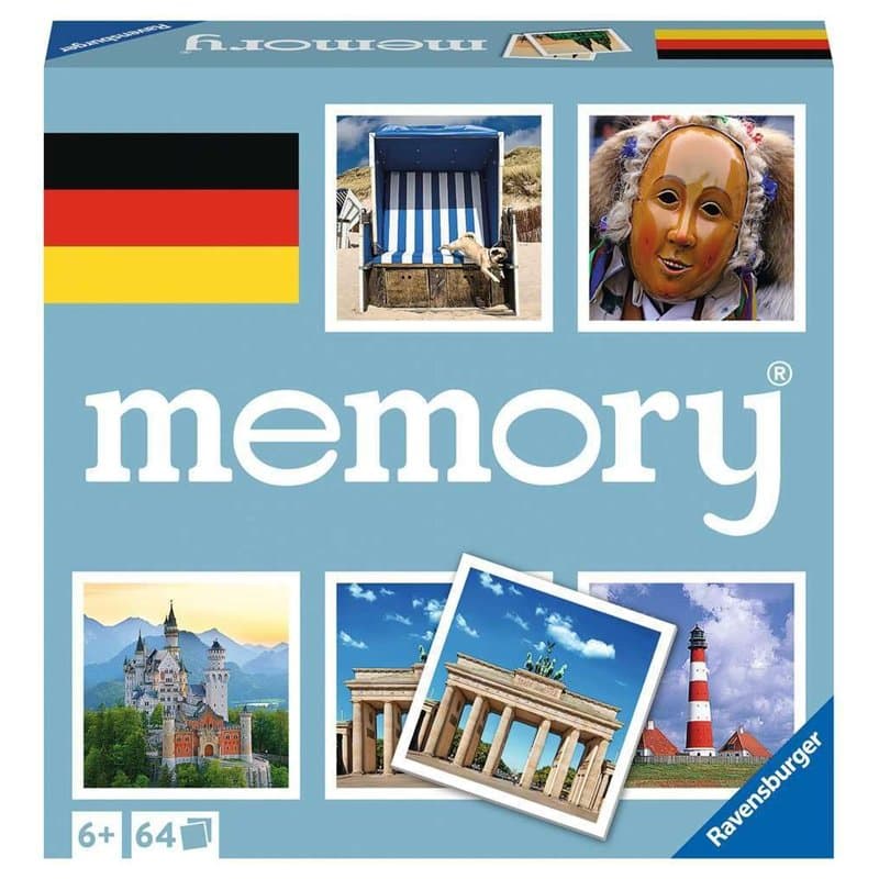 Ravensburger Allemagne Memory® - 20883 - Le Classique du Jeu à Travers l'Allemagne - Jeu de mémoire pour 2 à 8 Joueurs à partir