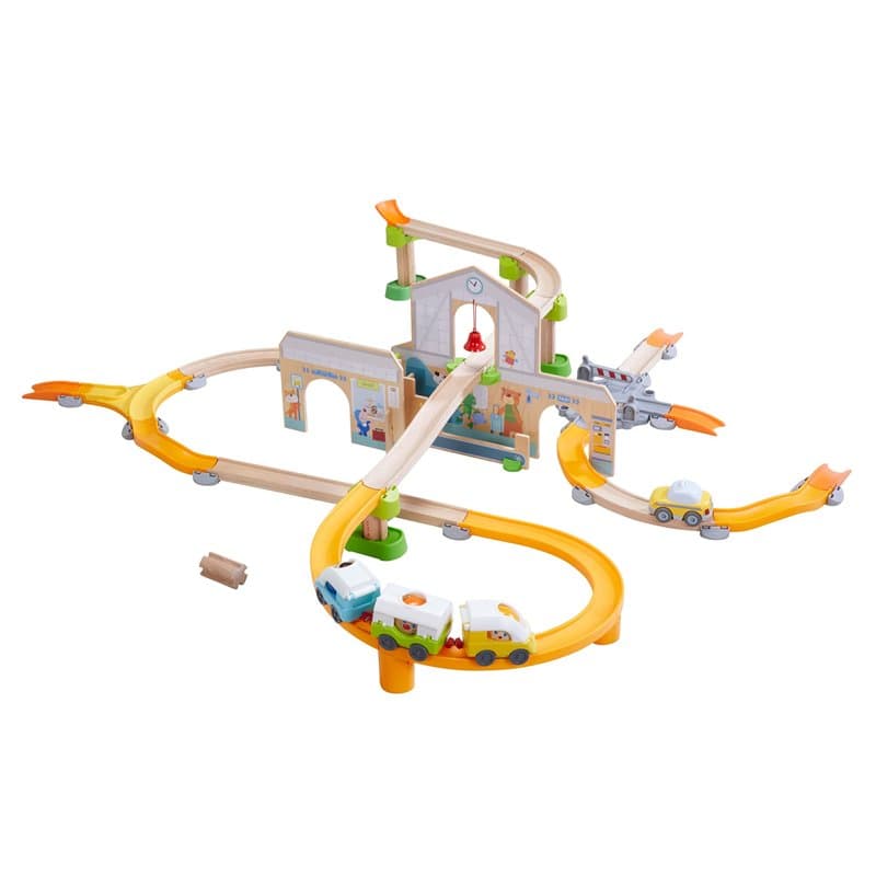 HABA - Kullerbü – Circuit de Jeu Bienvenue en Gare - Circuit à Billes - 2 Ans et Plus - 306745