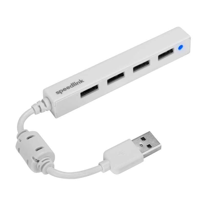 Speedlink SNAPPY Slim USB Hub, 4-Port, USB 2.0, Passif, Blanc