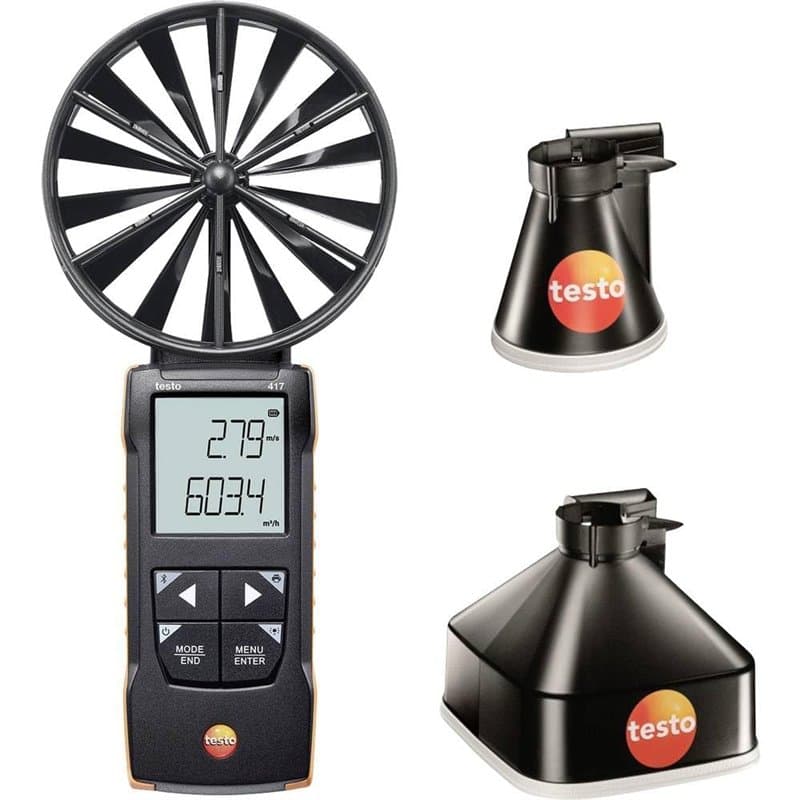 TESTO Anémomètre à hélice 100mm et Jeu de cônes 417 kit 1-TESTO-0563 1417