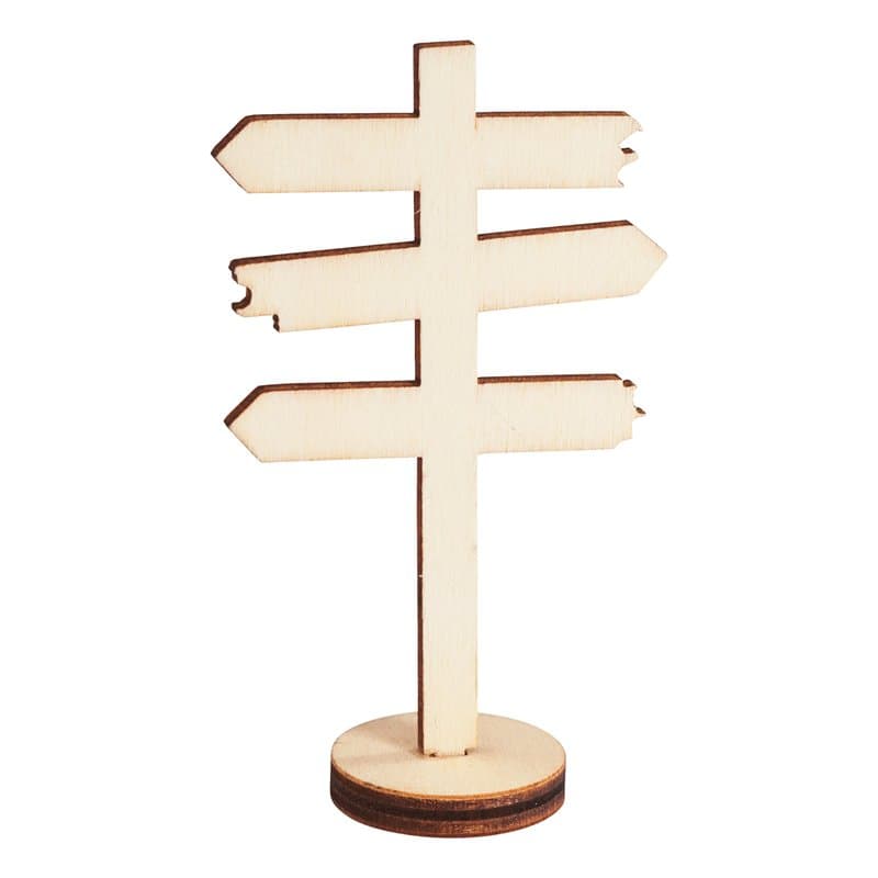 HobbyFun Panneau indicateur miniature en bois 4,5x8cm Paysage Maison de Poupée Accessoires Décoration DIY Chemin Naturel