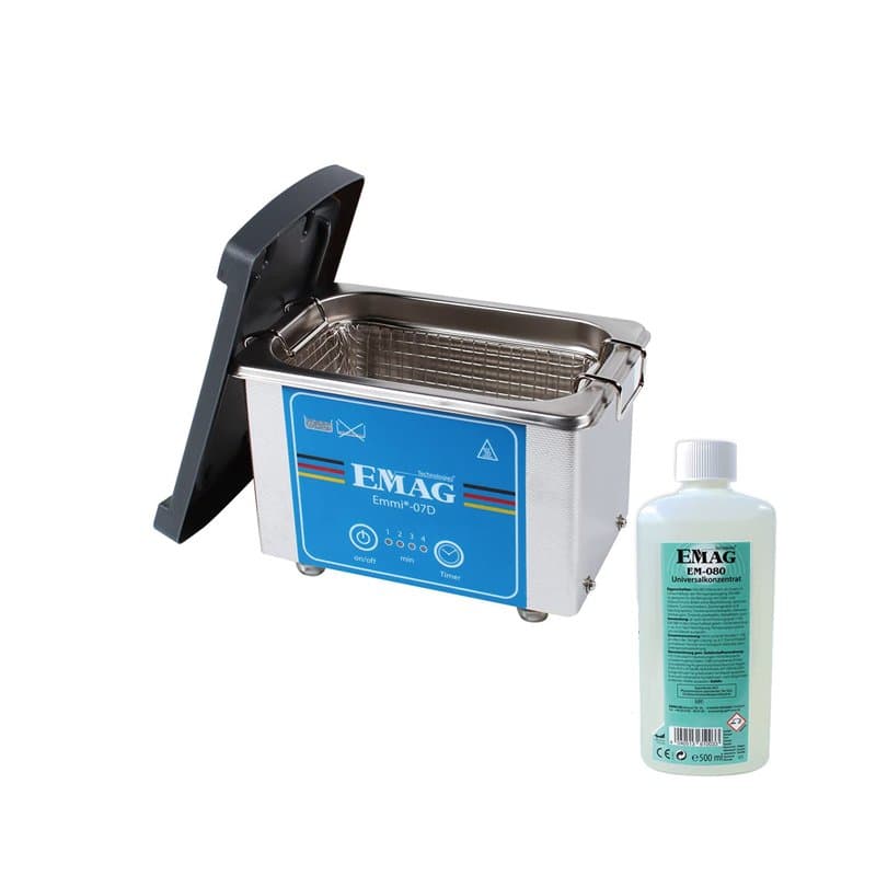 EMAG Emmi 07D Kit universel de nettoyage à ultrasons pour lunettes, bijoux et montres, 500 ml