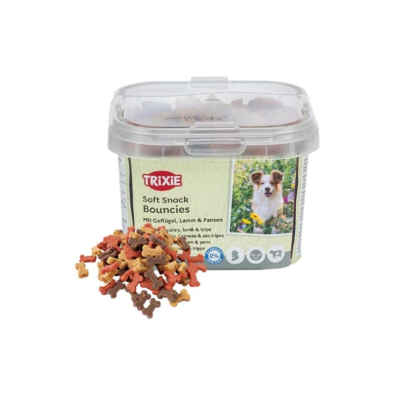 Trixie Soft Snack Bouncies | 140 g | Friandises pour petits chiens et chiots | Avec du poulet savoureux, de l'agneau et de la pa