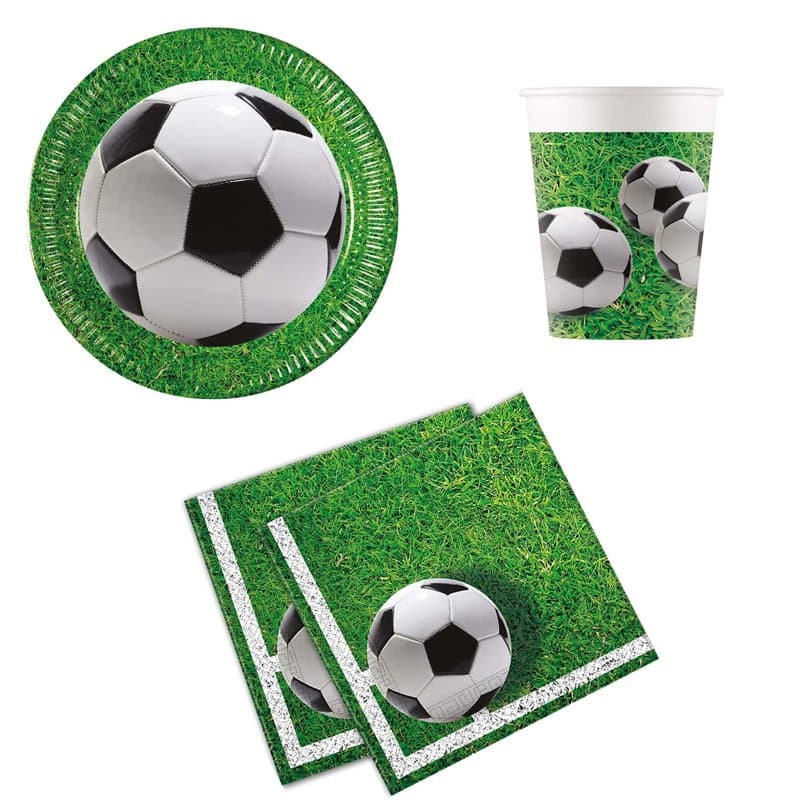 Procos DY10273853 - Football Party Set Small, Assiettes, serviettes et gobelets, Décoration de table, Décoration d'anniversaire