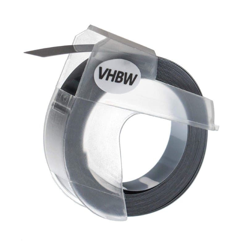 vhbw 1x Ruban de marquage 3D compatible avec Dymo 1610, 1595GY, 1745, 1755, 1765, 1805 imprimante d'étiquettes 3m x 9mm Blanc su