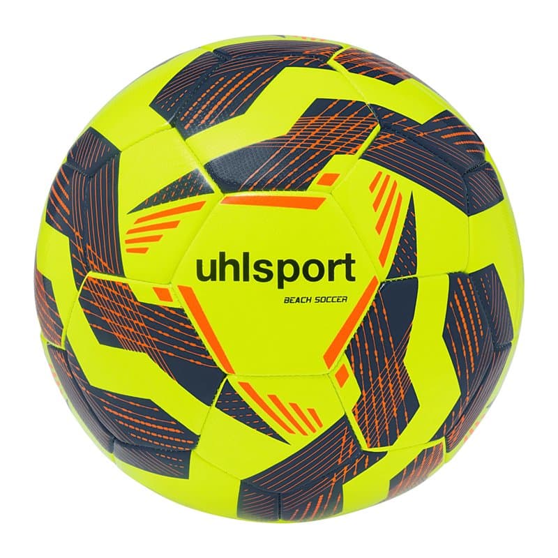 uhlsport Beach Soccer Football Jeunes et Adultes, Fluo Jaune/Marine/Fluo Rouge, 5