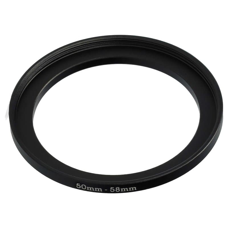 vhbw Bague d'adaptation de Filtre Step-Up de 50 mm vers 58 mm pour Objectif d'appareil Photo - Adaptateur, métal, Noir