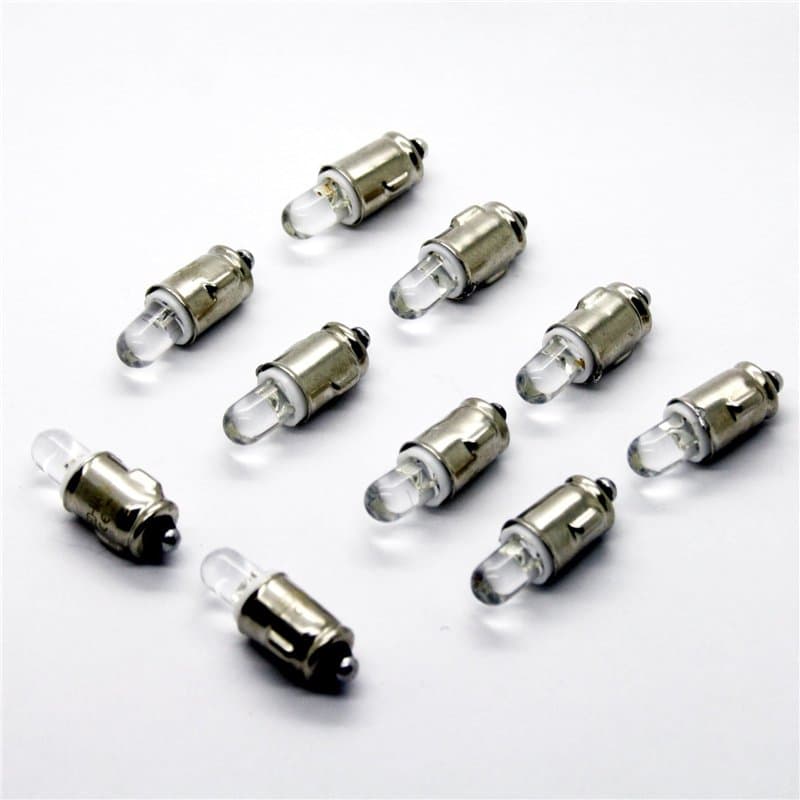 LED-Mafia Lot de 10 ampoules halogènes BA7S pour éclairage de compteur de vitesse, blanc, éclairage intérieur, éclairage de tabl