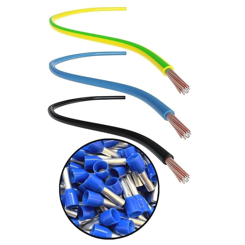 CusoTec Kit de câblage 2,5 mm² 5 m/5 m/ 5 m Câble souple electrique flexible Boîte à fusibles ponts de câblage noir/bleu/vert ja