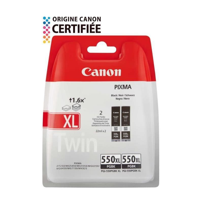 Canon Cartouche d'encre noire PGI-550BK (double pack)