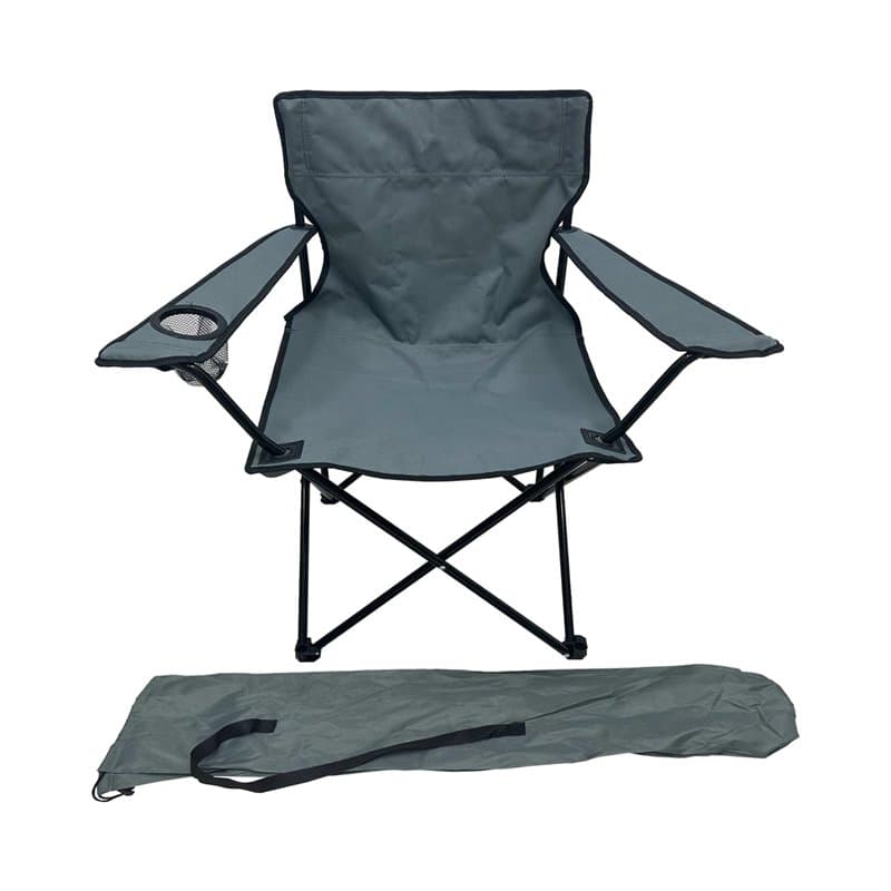 Fauteuil de pêche, de camping, pliable, avec porte-gobelet et sac, couleur : anthracite