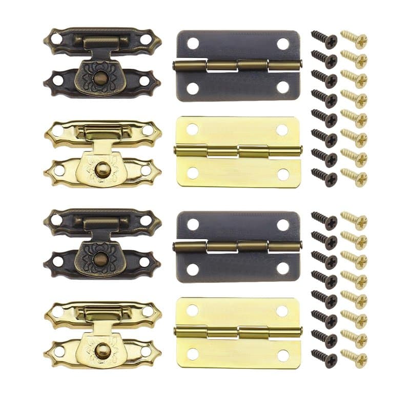 SG Store Lot de 36 loquets à moraillon en bronze antique avec vis, mini loquets d'armoire, accessoires décoratifs pour boîte à b