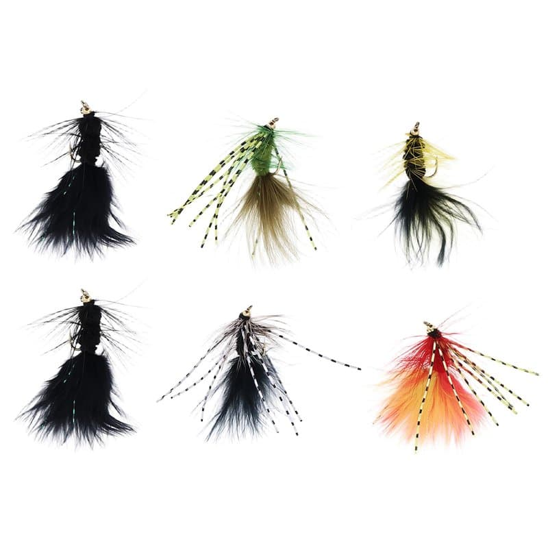 Briny River Lot de 6 hameçons bicolores pour pêche à la mouche humide Taille 10
