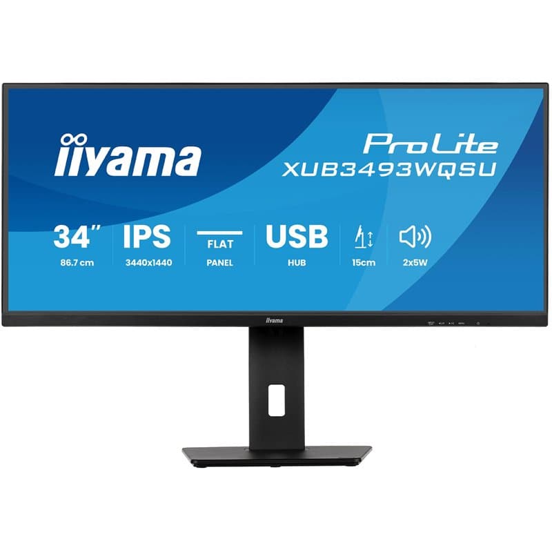 iiyama Moniteur XUB3493WQSU-B6, 34 Pouces, IPS, 3440 x 1440/120 Hz, 2H2DP, A
