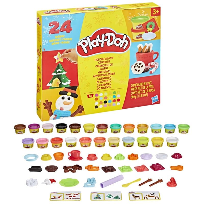 Play-Doh Calendrier de l'Avent des fêtes, Coffret de pâte à Modeler, pour Enfants, dès 3 Ans