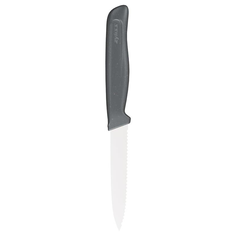 Zyliss - Couteau d'Office Dentelé, 10 Cm-3. 9 Pouces, Acier Inoxydable Allemand Tranchant avec Manche Antidérapant en Paille de