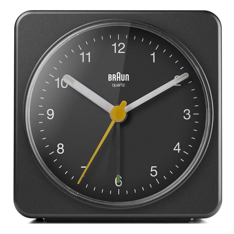 Braun Réveil analogique Classique avec Fonction Snooze et lumière, Mouvement de Balayage à Quartz Silencieux, bip de l’Alarme en