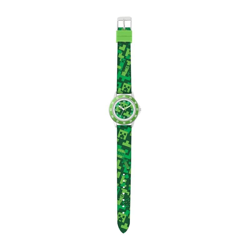 Minecraft Creeper Min9033 Montre à quartz pour apprendre l'heure Vert, Vert, Moderne