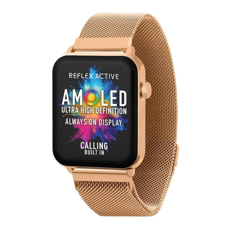 Reflex Active Amoled Series 30 Montre intelligente avec bracelet en maille en acier inoxydable 4,5 cm