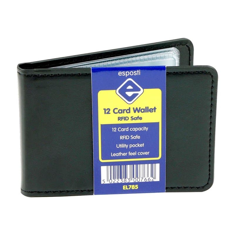Esposti Porte-cartes de crédit fin pour homme | Portefeuille pour homme | Blocage RFID | Design minimaliste léger | 12 emplaceme