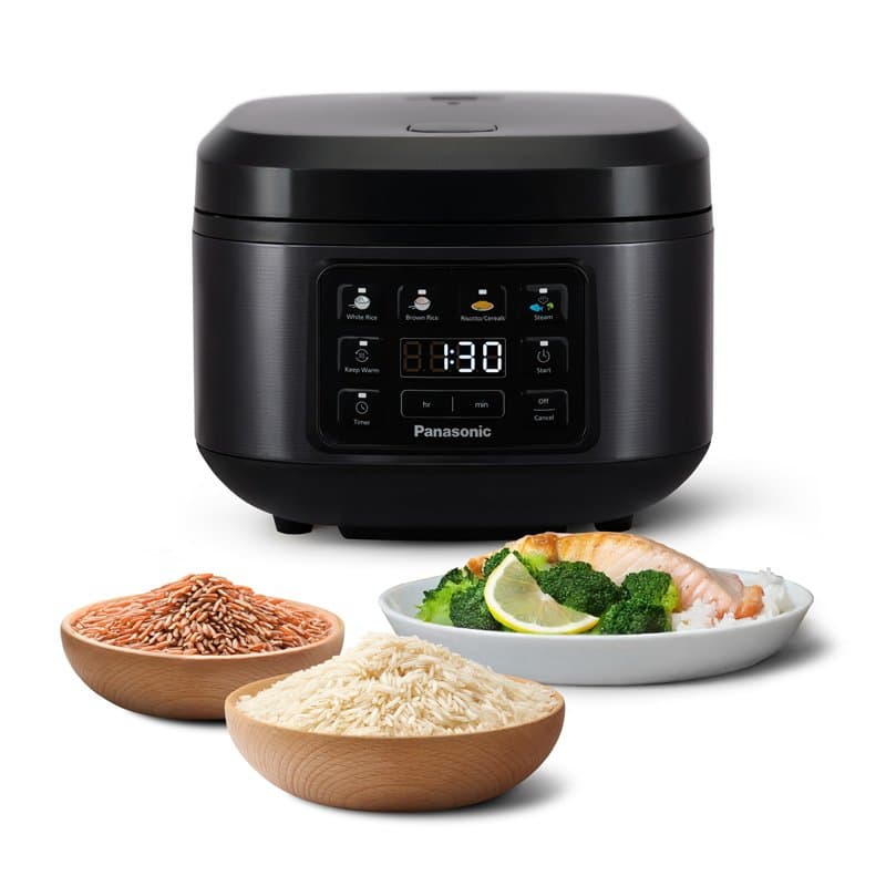 Panasonic SR-DA152KXE Cuiseur à Riz et Cuiseur Vapeur, Fuzzy Logic, Indicateur de Quantité d'Eau, Lavable au Lave-Vaisselle, san